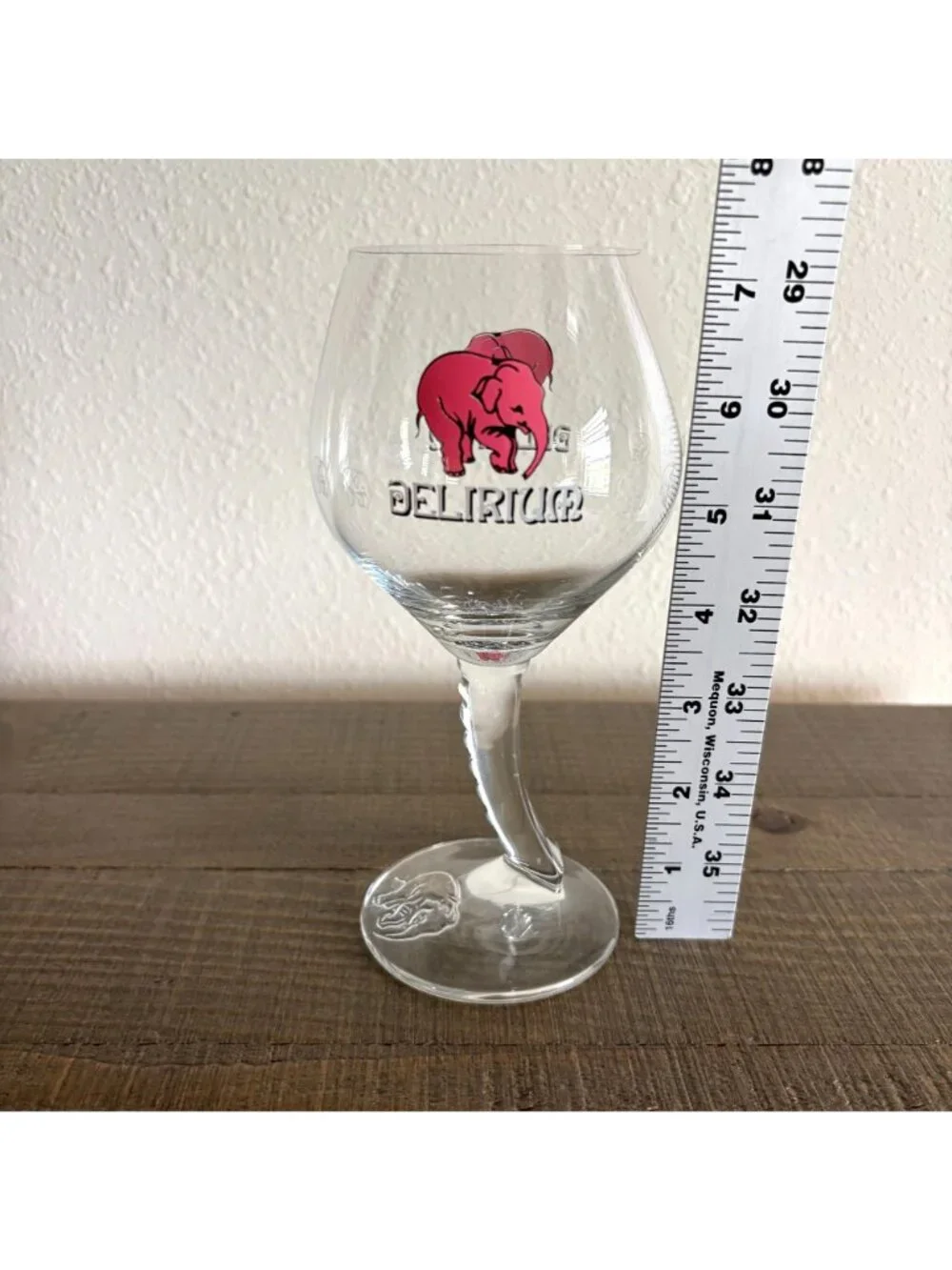 Delirium Stemmed Chalice Beer Glass Pink Elephant Set of 2 Glasses‎ Belgium